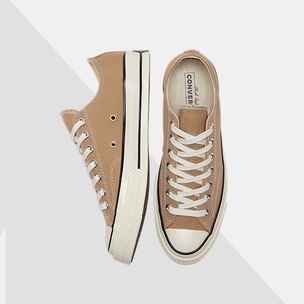 Co 1970s Giày Thể Thao canvas Cổ Thấp Màu Trà Sữa Cho Nam Và Nữ