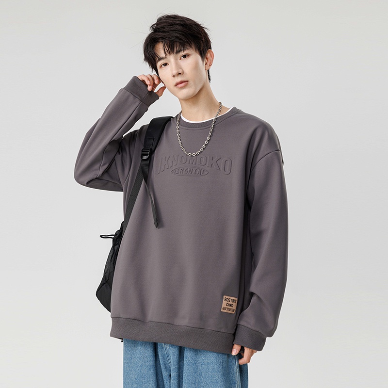 Áo Thun Nam Tay Dài Cổ Tròn Dáng Rộng Thời Trang Mùa Thu Size m-8xl