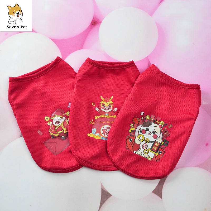 Áo Thun Năm Mới Xinh Xắn Đáng Yêu Dành Cho Thú Cưng