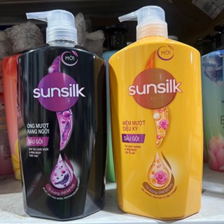 Dầu Gội Sunsilk chai 650g - 900g giữ tóc mềm mượt óng ả màu đen vàng 