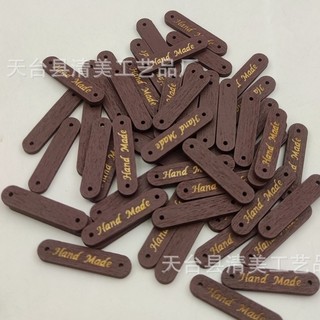 Nhãn gỗ - mác gỗ in chữ " hand made" gắn trang trí các sản phẩm thủ công , diy
