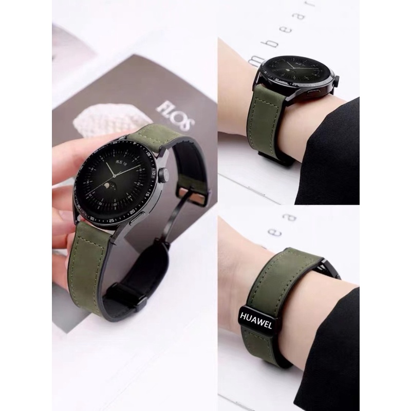 Phù Hợp Dây Đeo Bằng Da Ngựa Có Khóa Nam Châm Cho Đồng Hồ huawei gt4 gt2 / gt3pro 3 / 4pro