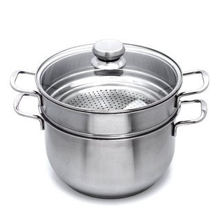 Bộ nồi luộc gà kèm xửng hấp inox - hàng chính hãng