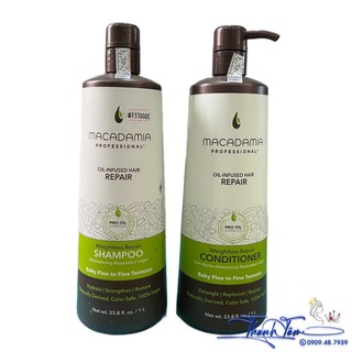 Gội xả tạo phồng Macadamia Weightless Repair 1000mlx2