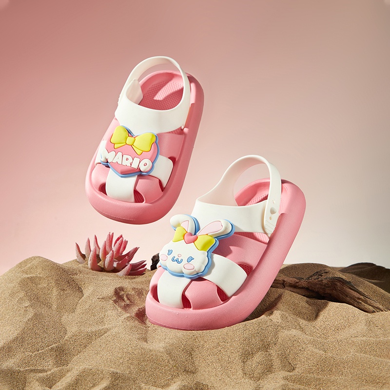 Cheerful Mario sandal rọ Hồng Hình Thỏ Cho Bé Gái giày xăng đan sơ sinh