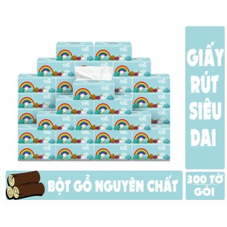 Thùng 30 gói Giấy ăn cầu vồng Siêu dai, Giấy ăn cầu vồng 3 lớp siêu dai