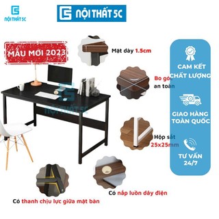 Bàn làm việc, bàn học chân sắt sơn tĩnh điện lắp ráp dễ dàng đầy đủ phụ kiện