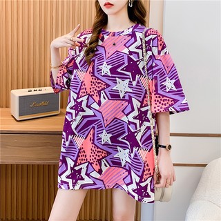 Áo Thun Mùa Hè 2024 Dáng Rộng Tay Cộc Kích Thước Vừa Kích Thước Lớn Thiết Kế Mới Cho Nữ