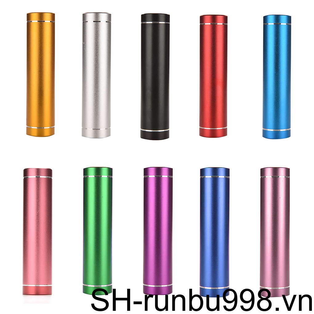 Vỏ Pin Sạc Dự Phòng 1 / 4 Pin 18650 Mini Hình Trụ Bằng Nhôm Có Cổng Sạc USB