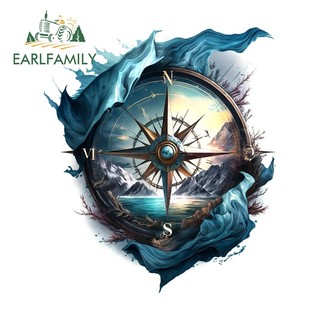 Earlfamily 13cm La Bàn Dán Xe Hơi Kính Chắn Gió Xe Máy Cản Cốp Xe JDM Vinyl Đề Can Chống Thấm Nước Chống Trầy Xước Phụ Kiện Xe Hơi Thời Trang