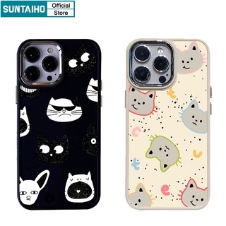 Suntaiho ốp lưng iphone In Hình Mèo Hoạt Hình Ốp Điện Thoại sang chảnh Silicon Mềm Chống Sốc Cho Iphone 15 14 12 13 11 Pro Max IP 7 8 Plus Iphon X Xs XR Xs Max