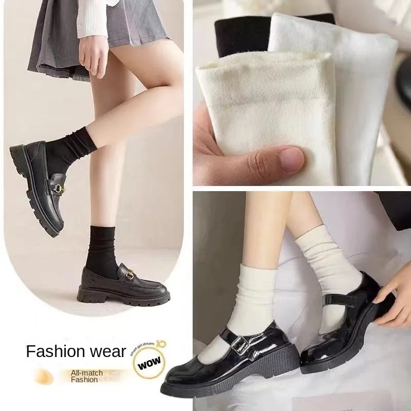Vớ Mỏng Màu Trắng Đen Thời Trang Xuân Thu Dành Cho Nữ