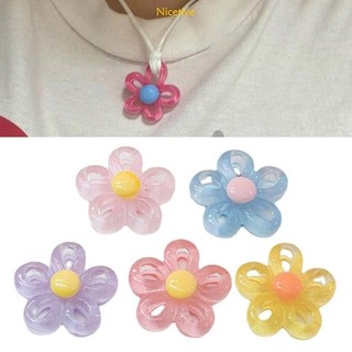 Mặt dây chuyền hình hoa năm cánh 5 màu 23x23mm