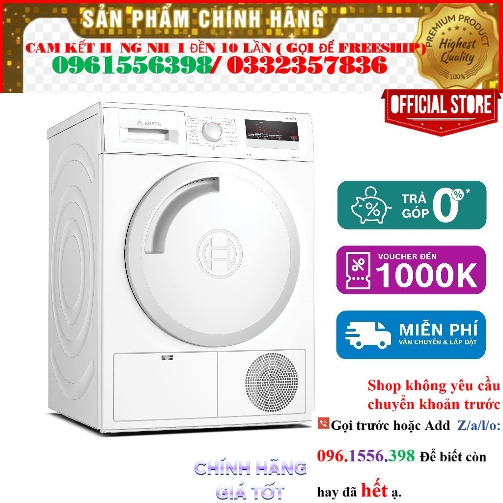Máy sấy ngưng tụ 8Kg Bosch WTN84201MY - Series 4 @Sale