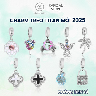 [Mẫu 2025] Charm vòng tay Titan không gỉ Vibe, hạt treo / xỏ vòng tay nữ Pan dễ thương, cá tính