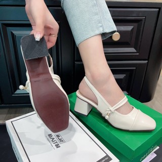  Giày Sandal Cao Gót Nữ Mũi Vuông êm mềm cao 5cm 5P h67 