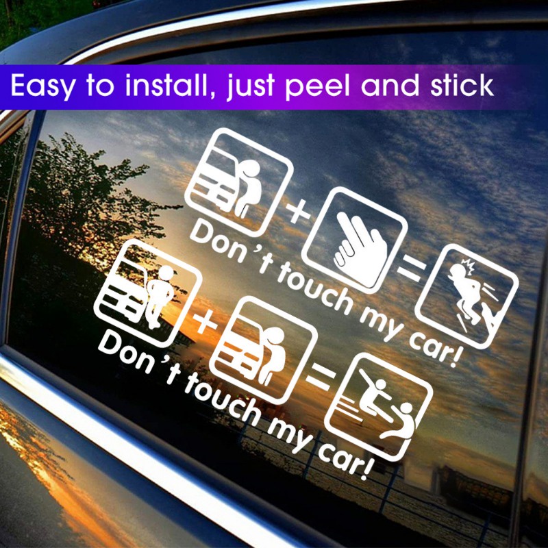 Đề Can Phản Quang Họa Tiết Hoạt Hình Don 'T touch my car Vui Nhộn Sáng Tạo Trang Trí Ngoại Thất Xe Hơi