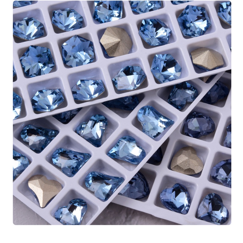 Đá Pha Lê Xanh Lam Nhạt / Hạt Cườm Hình Trái Tim Trang Trí Móng Tay Thanh Lịch