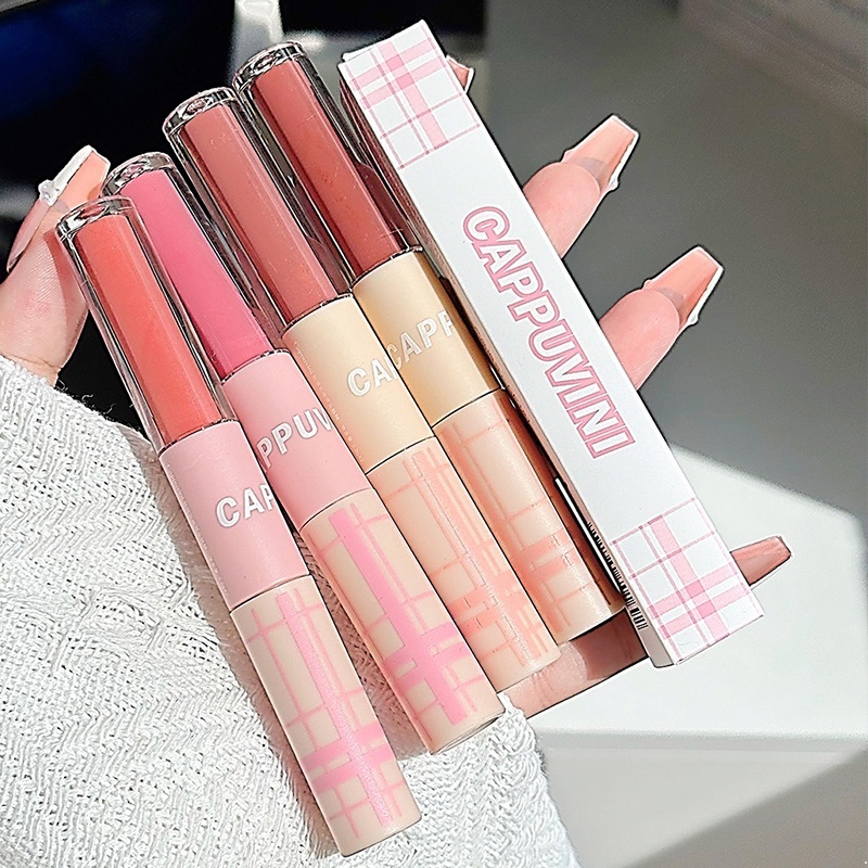 Son Môi Hai Đầu cappvini Dưỡng Ẩm Chống Thấm Nước Lâu Trôi