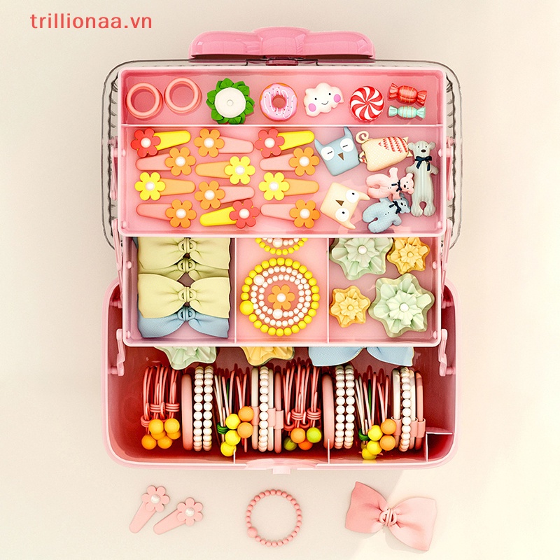 Triillionaa Hộp Nhiều Tầng Trưng Bày Kẹp Tóc / Trang Sức Dễ Thương Cho Bé Gái vn