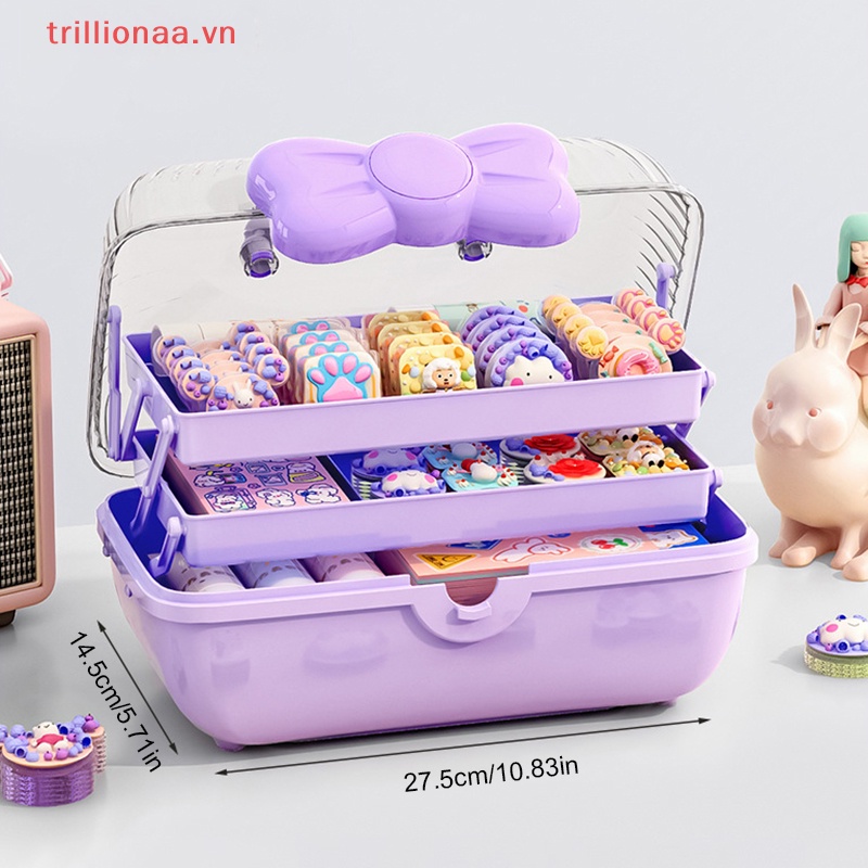 Triillionaa Hộp Nhiều Tầng Trưng Bày Kẹp Tóc / Trang Sức Dễ Thương Cho Bé Gái vn