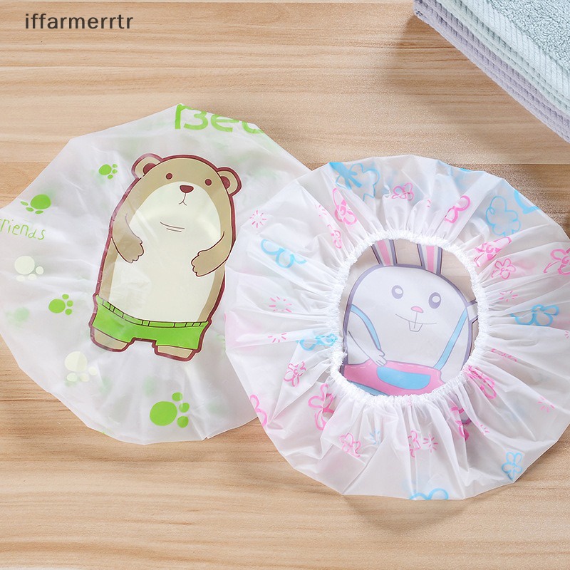 1 Mũ Trùm Tóc Khi Tắm Dày Dặn Chống Nước Chống Dầu In Hình Hoạt Hình Dễ Thương