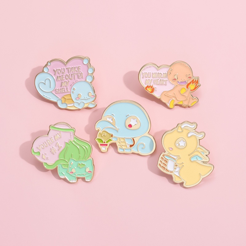 Huy Hiệu Cài Áo Kim Loại Họa Tiết Hoạt Hình Pokemon 50 Kiểu