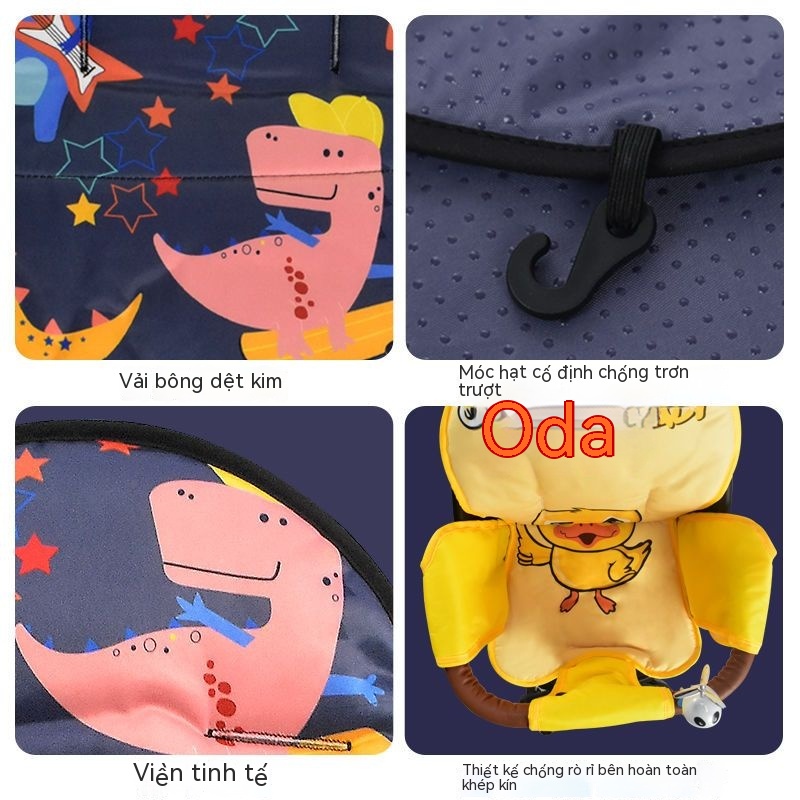 Đệm Lót Xe Đẩy Em Bé Hai Mặt Bằng cotton Dày Dặn Thông Dụng