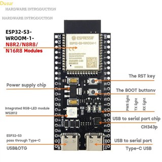 Dusur Bảng Mạch wifi + bluetooth 8sram esp32-s3-wroom-1-n16r8 16m