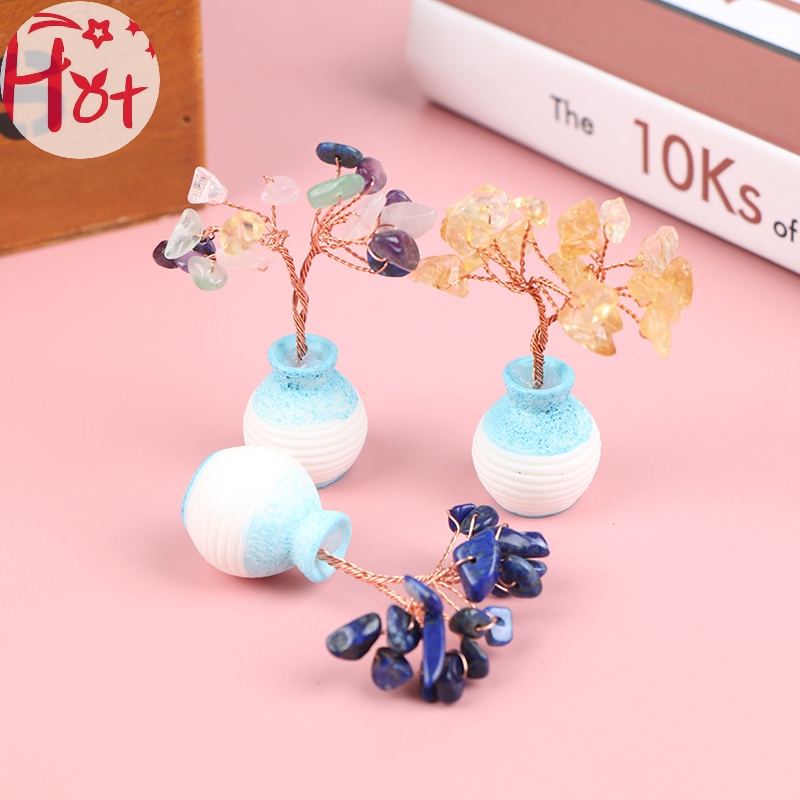 Jr 1 Cây Đá Thạch Anh Tím mini Trang Trí Nhà Cửa vn