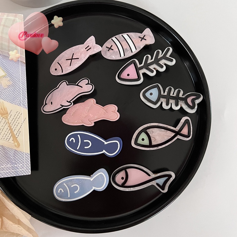 Kẹp tóc QrhYK hình cá phong cách Nhật Bản xinh xắn cho nữ