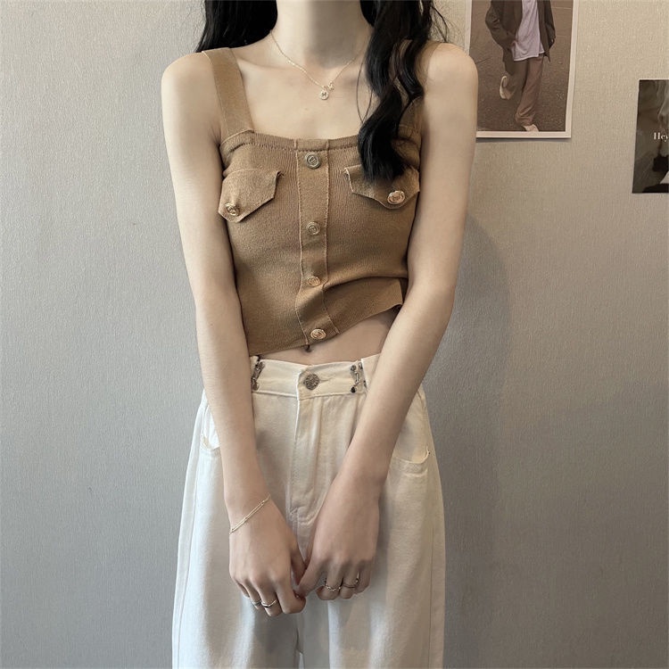 Áo Dệt Kim Không Tay Dáng Ôm Phong Cách Hàn Quốc Thời Trang Mùa Thu Hàng Mới Dành Cho Bạn