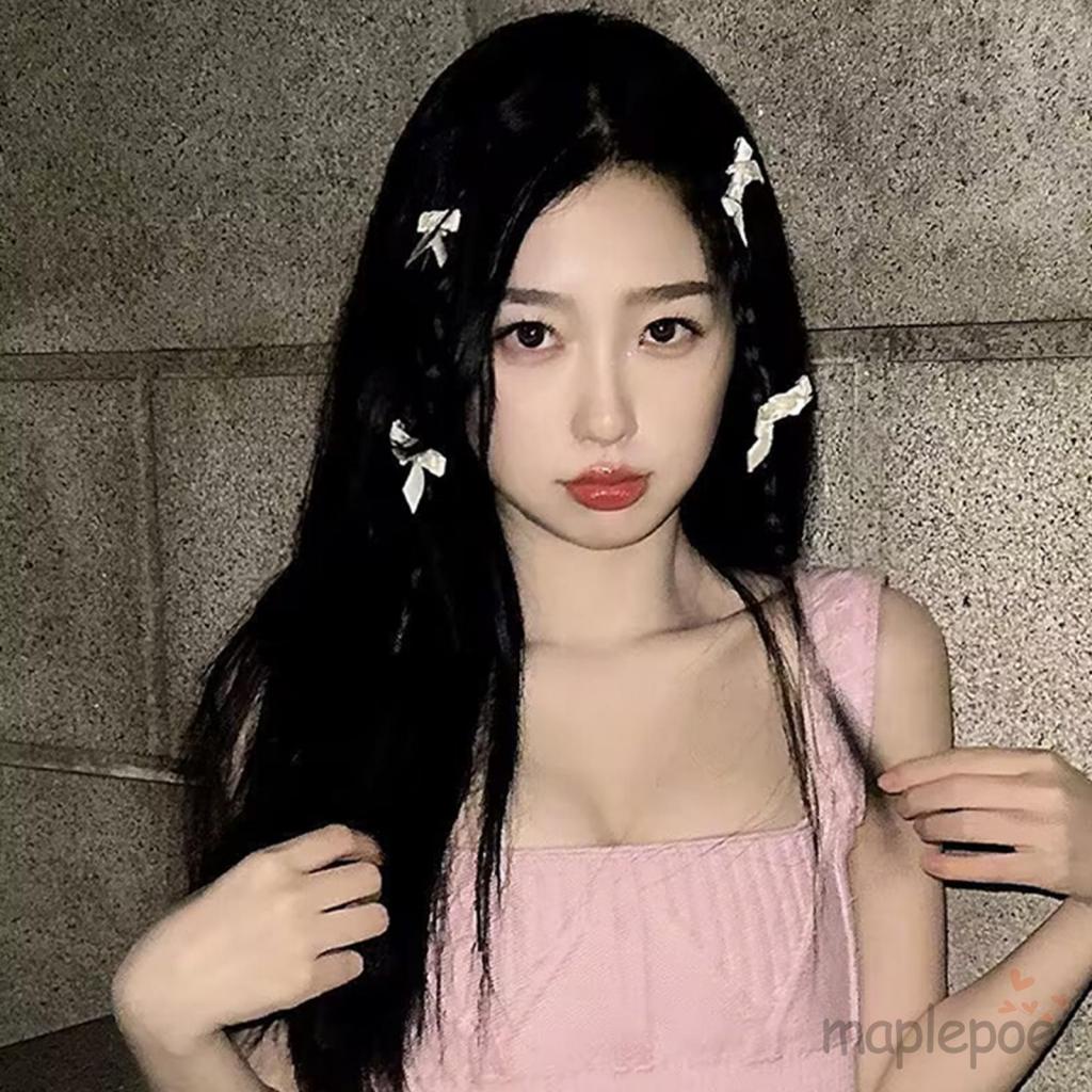 Kẹp Tóc Nơ Ruy Băng Màu Trơn Thời Trang Cho Nữ