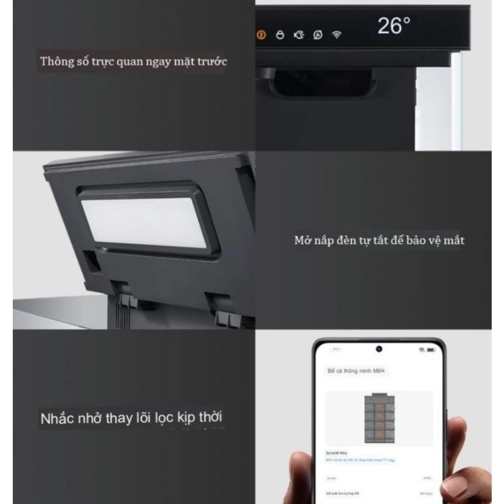Bể cá thông minh Xiaomi Mijia Smart Fish Tank MYG100 20L kết nối app MiHome tích hợp bơm lọc nước- Minh Tín Shop