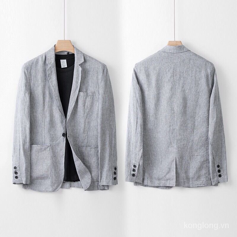 Áo Khoác cotton linen Mỏng Dáng Rộng Thời Trang Xuân Thu Cho Nam