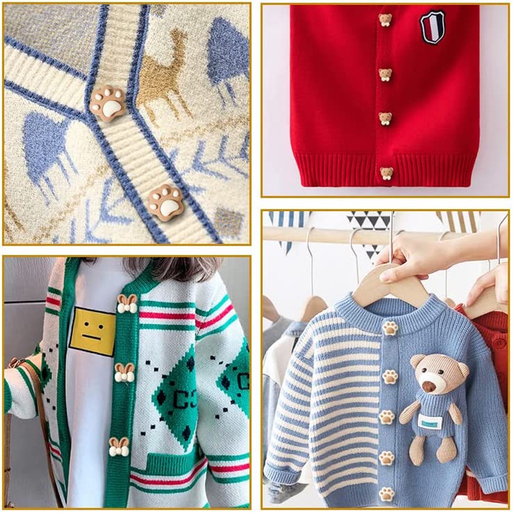 Set 5 Nút Trang Trí Áo Khoác Họa Tiết Hoạt Hình Dễ Thương Cho Bé