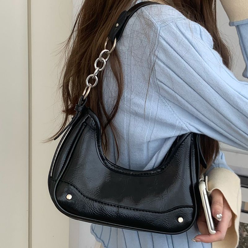 Ielgy Túi Đeo Vai Phối Dây Xích Thời Trang Đơn Giản Cho Nữ