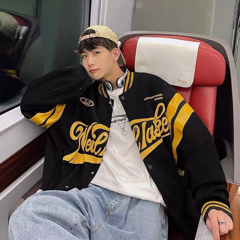 Áo khoác bomber form rộng , chất nỉ in chữ thời trang unisex MB017 Meme
