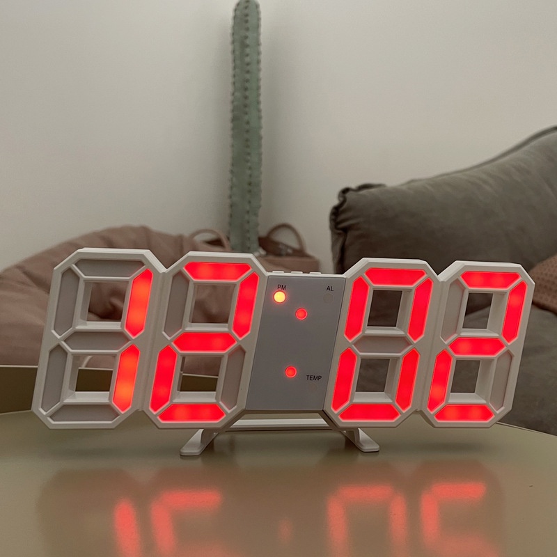 Đồng hồ LED 3D treo tường, để bàn/Treo Tường Thông thông minh Smart Clock-BOMME
