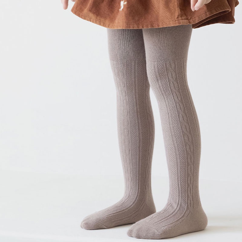 Bobora Vớ cotton Mềm Giữ Ấm Màu Trơn Cho Bé Gái