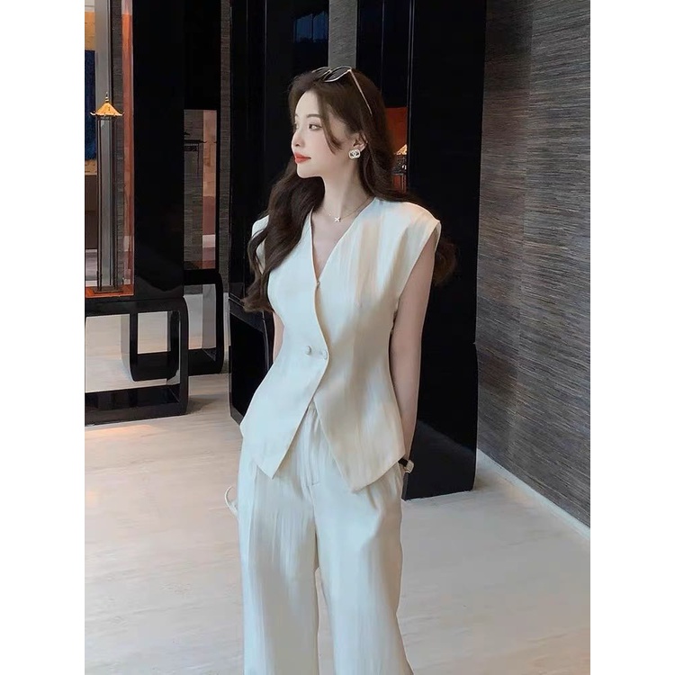 LAVISH DESIGN Set nữ S741 Áo 1 hàng nút và Quần tây sang trọng, thanh lịch phù hợp đi làm, thời trang công sở