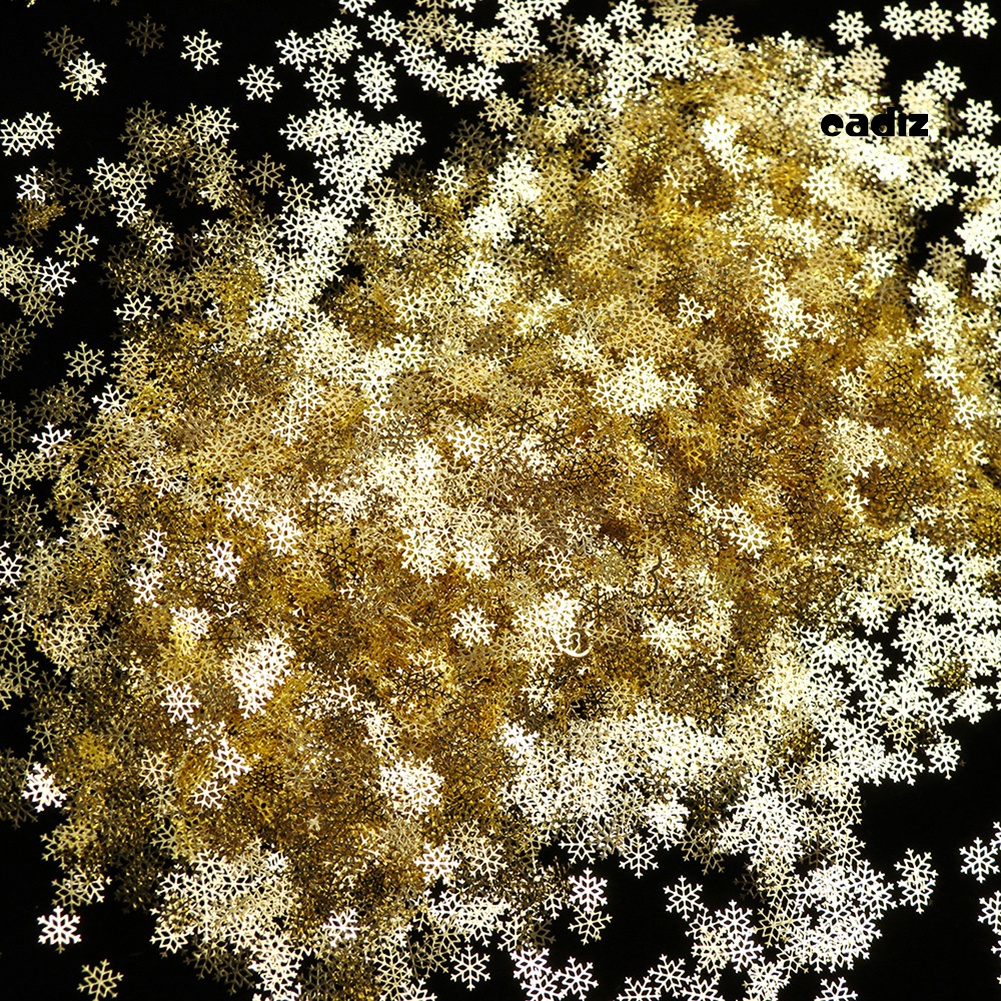 Hộp 90 Hạt Kim Sa Hình Bông Tuyết Vàng Siêu Mỏng Trang Trí Móng Tay