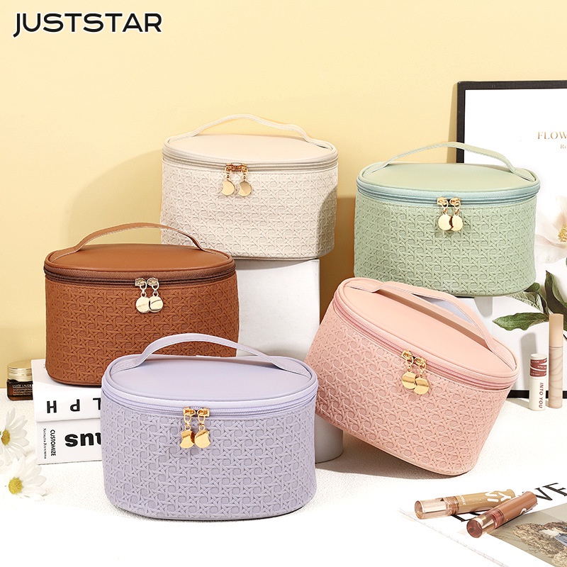 Juststar Túi Đựng Mỹ Phẩm Da pu Chống Thấm Nước Nhỏ Gọn Đơn Giản Dùng Khi Đi Du Lịch