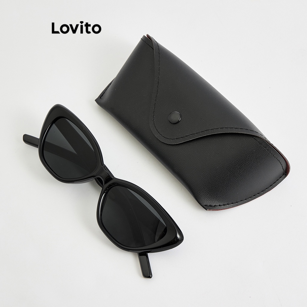 Kính mát mắt mèo Lovito màu trơn thường ngày cho nữ L63AD244