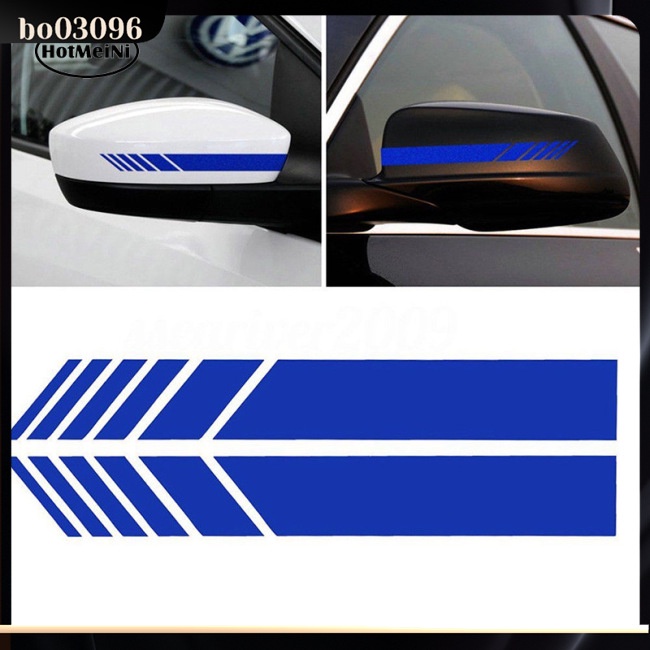 1 Cặp Đề Can vinyl Họa Tiết Kẻ Sọc Dán Gương Chiếu Hậu Xe Hơi diy