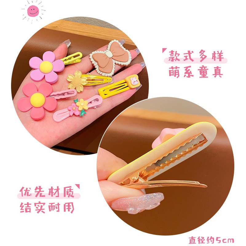 Set 14 / 14 Kẹp Tóc Hoạt Hình Siêu Dễ Thương Phong Cách Hàn Quốc Cho Bé