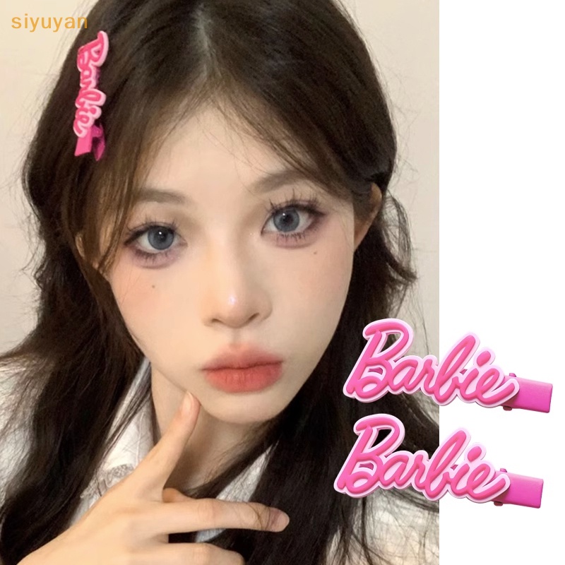 Kẹp Tóc Kim Loại Hình Búp Bê barbie Màu Hồng In Chữ Xinh Xắn vn
