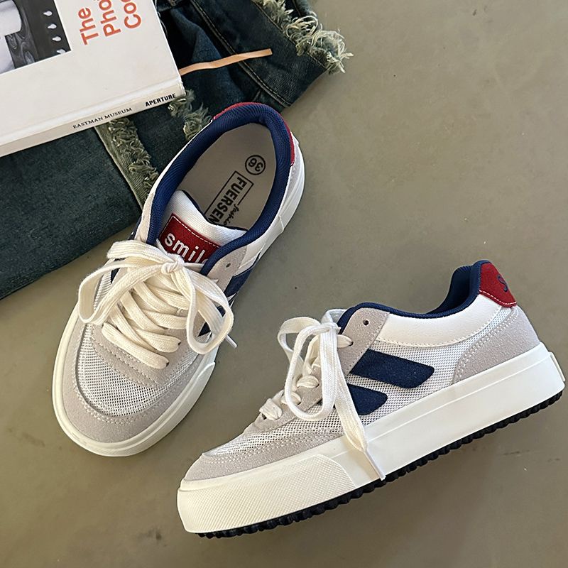 Giày Trượt Ván Vải canvas Phối Lưới Thoáng Khí Thời Trang Mùa Hè 2023 Mới Cho Nữ