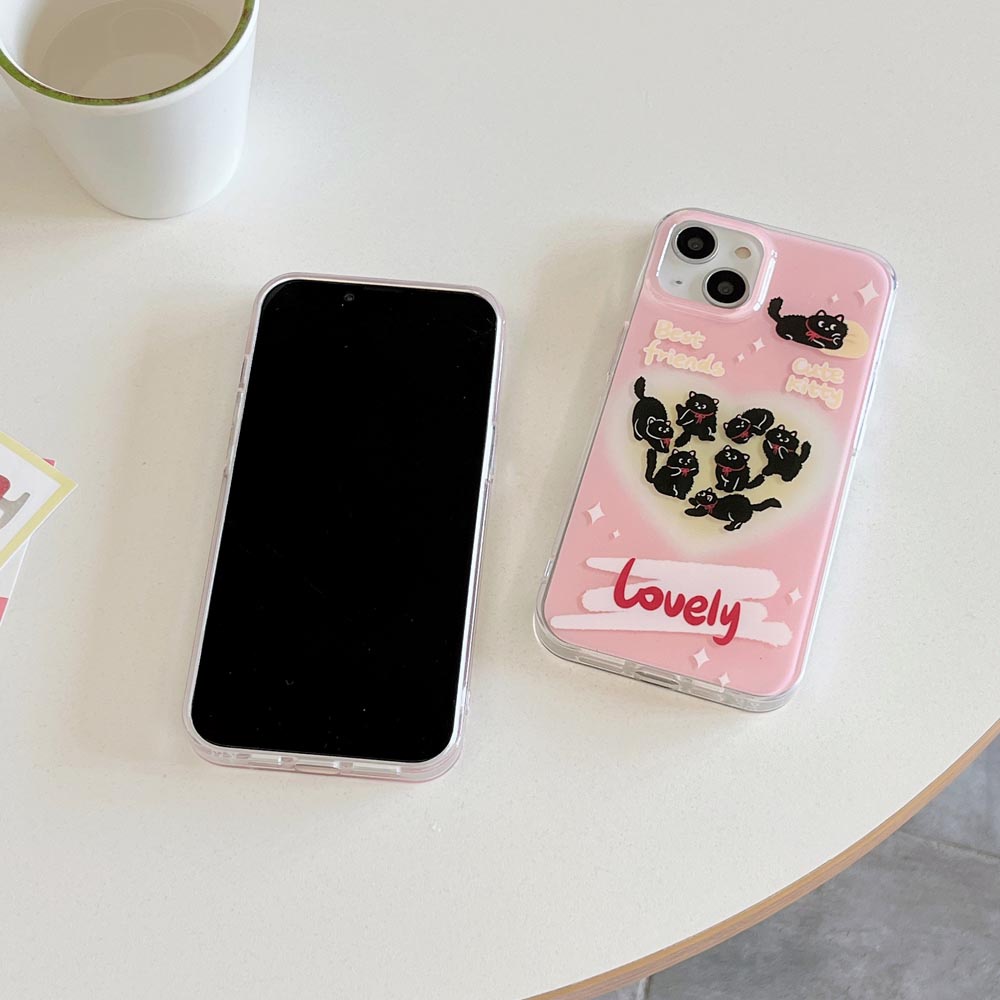 Ốp Điện Thoại Cứng Hình Mèo Đen Cho iphone 11 12 12pro 12promax 13 13pro 13promax 14 14pro 14promax