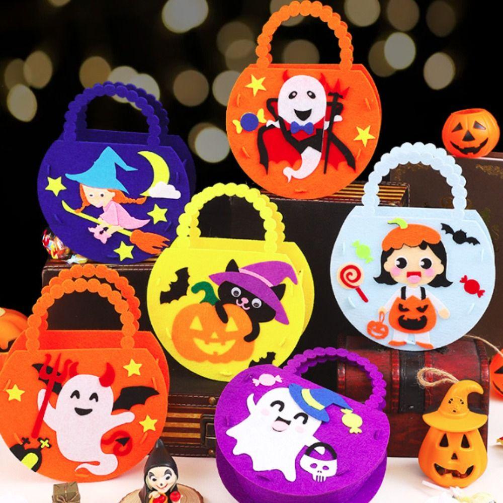 Glenes Túi Xách Bằng Vải Nỉ Không Dệt Thủ Công Sáng Tạo Dùng Làm Túi Kẹo halloween Cho Trẻ Em diy